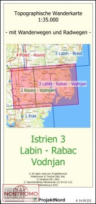 ISTRIE 3 : LABIN - RABAC - VODNJAN | carte topographique Projektnord
