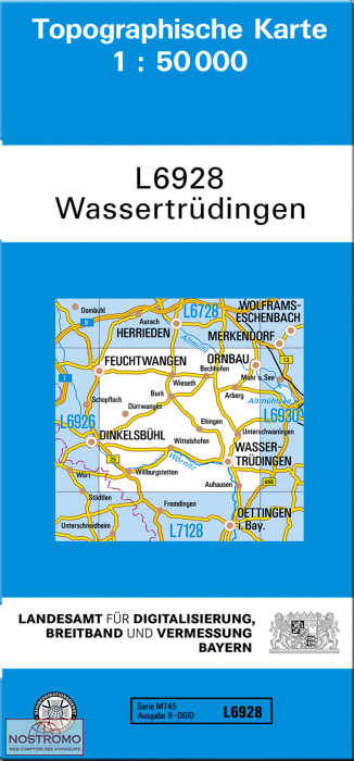 L6928 WASSERTRÜDINGEN | carte topographique LDBV