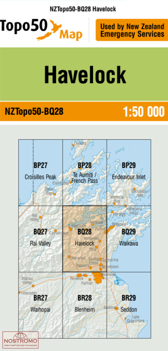 BQ28 HAVELOCK | carte topographique LINZ