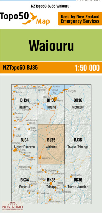BJ35 WAIOURU | carte topographique LINZ