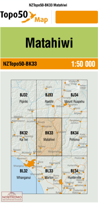BK33 MATAHIWI | carte topographique LINZ