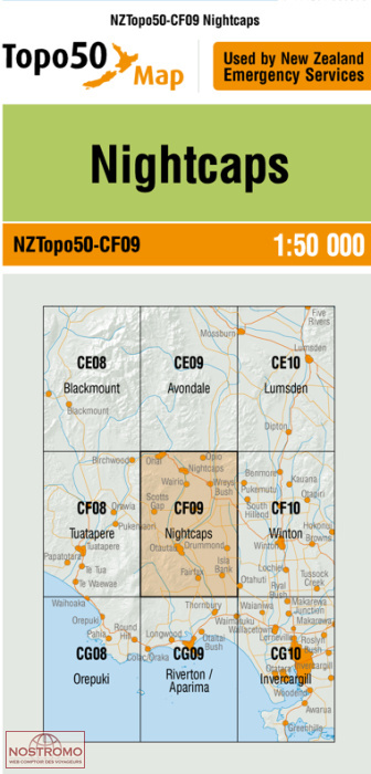 CF09 NIGHTCAPS | carte topographique LINZ
