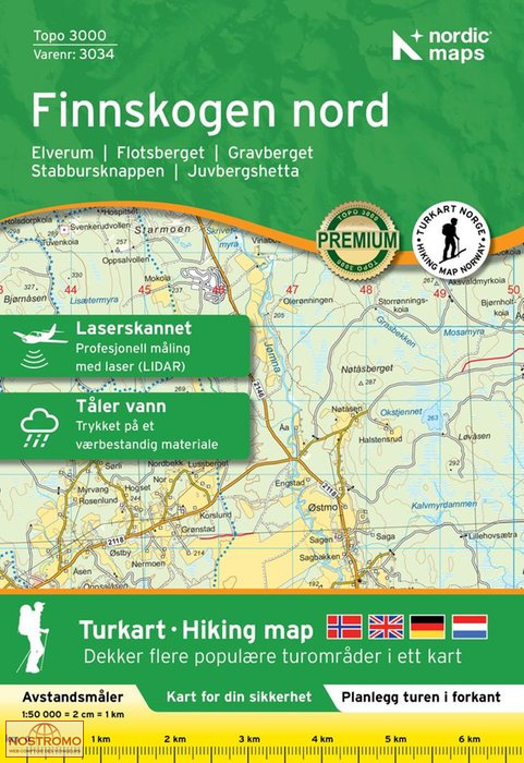 3034 FINNSKOGEN NORD | Nordic Maps hiking map