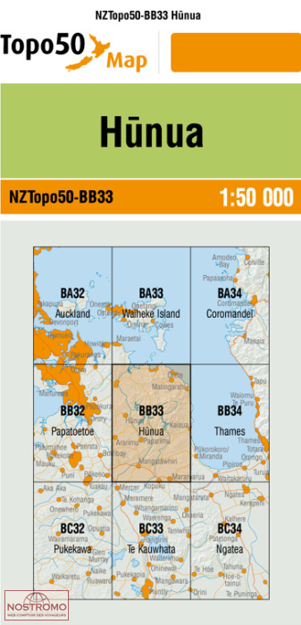 BB33 HUNUA | carte topographique LINZ
