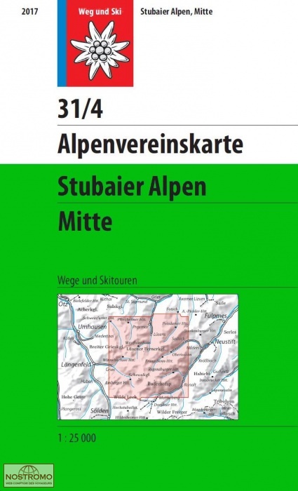 31/4 STUBAIER ALPEN MITTE | Alpenverein hiking map