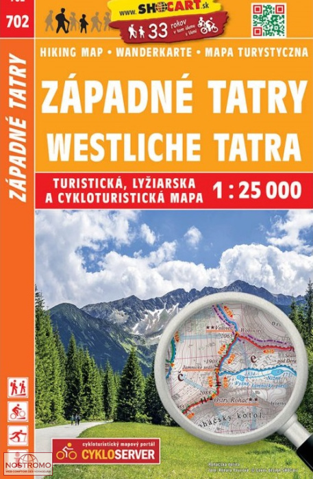 702 ZAPADNÉ TATRY | carte de randonnée Shocart