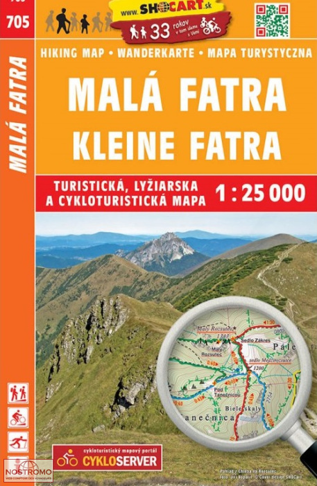 705 MALÁ FATRA | carte de randonnée Shocart
