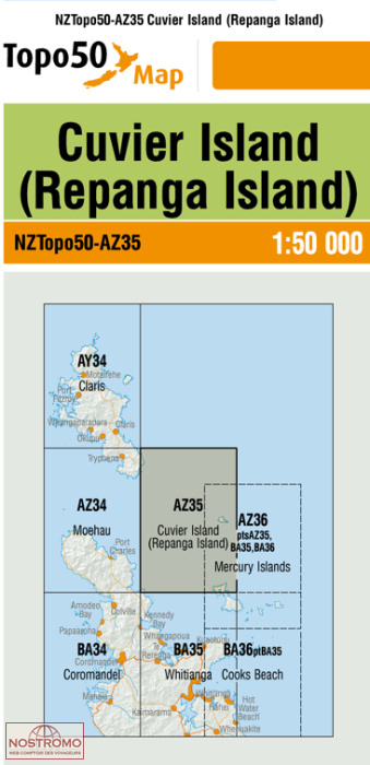 AZ35 CUVIER ISLAND (REPANGA ISLAND) | carte topographique LINZ