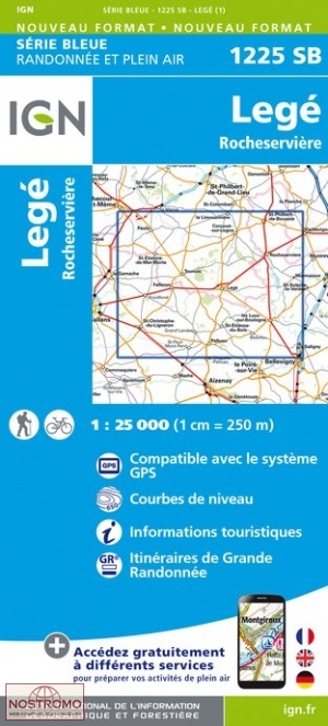 1225 SB LEGÉ | carte de randonnée IGN