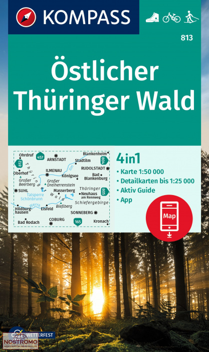 813 ÖSTLICHER THÜRINGER WALD | Kompass hiking map