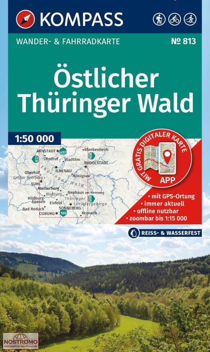 813 ÖSTLICHER THÜRINGER WALD | Kompass hiking map