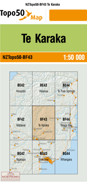 BF43 TE KARAKA | carte topographique LINZ