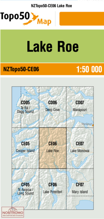 CE06 LAKE ROE | carte topographique LINZ