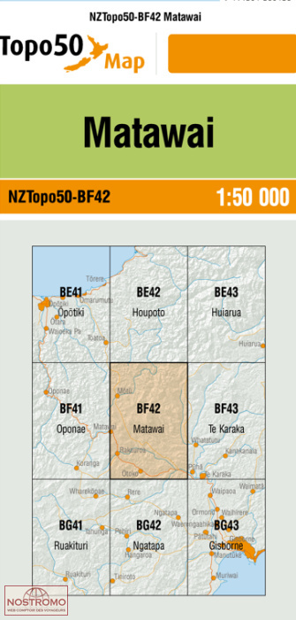 BF42 MATAWAI | carte topographique LINZ