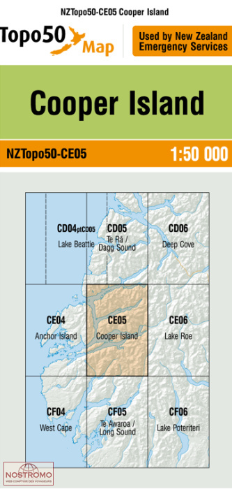 CE05 COOPER ISLAND | carte topographique LINZ