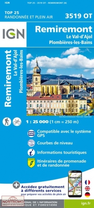 3519OT REMIREMONT | carte de randonnée IGN