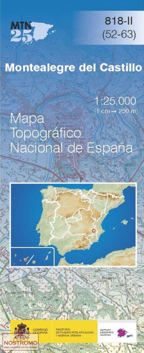 818-2 MONTEALEGRE DEL CASTILLO | carte topographique CNIG