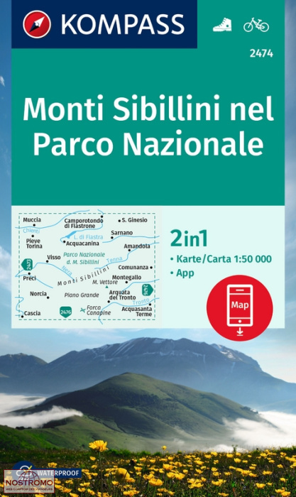 2474 MONTI SIBILLINI NEL PARCO NAZIONALE | Kompass hiking map
