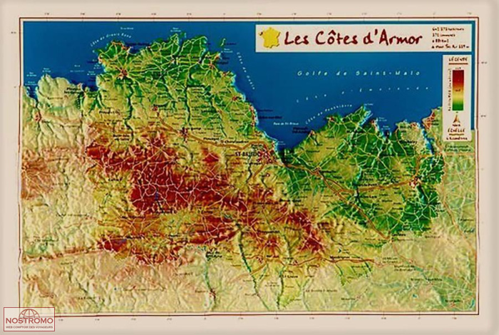 CÔTES-D'ARMOR | Georelief relief map