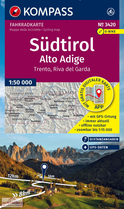 3420 SÜDTIROL / ALTO ADIGE | Kompass cycling maps