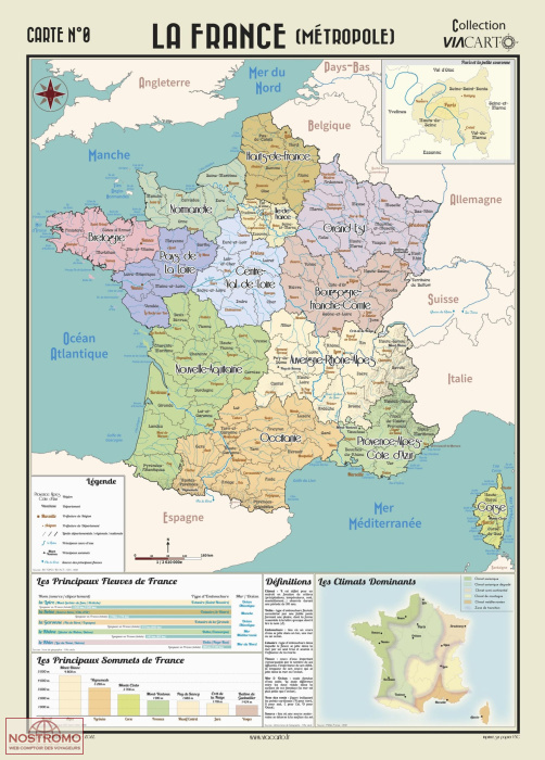 FRANCE (MÉTROPOLE) | carte murale Viacarto