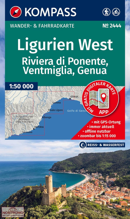 2444 LIGURIE OUEST | carte de randonnée Kompass