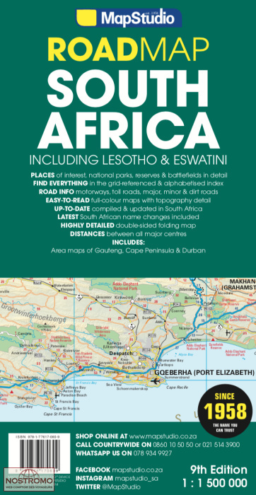 AFRIQUE DU SUD | carte routière Mapstudio