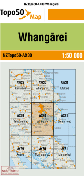 AX30 WHANGAREI | carte topographique LINZ