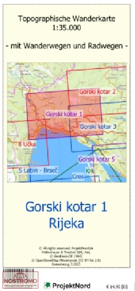GORSKI KOTAR 1 : RIJEKA | carte topographique Projektnord