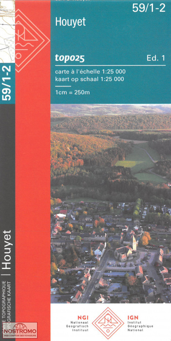 59/1-2 HOUYET | carte topographique NGI/IGN