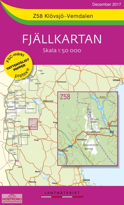 Z58 KLÖVSJÖ - VEMDALEN | Lantmateriet hiking map