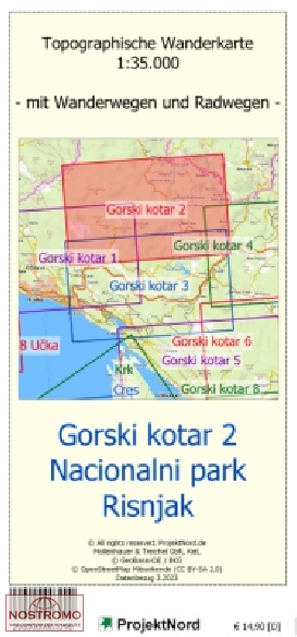 GORSKI KOTAR 2 : NATIONALPARK RISNJAK | carte topographique Projektnord