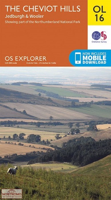 OL16 THE CHEVIOT HILLS - JEDBURGH & WOOLER | OS hiking map