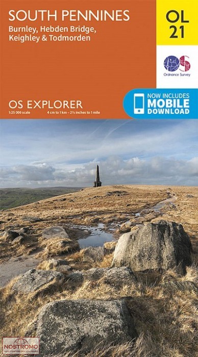 OL21 SOUTH PENNINES - BURNLEY & HEBDEN BRIDGE | OS hiking map