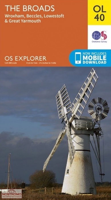 OL40 THE BROADS - WROXHAM, BECCLES & GREAT YARMOUTH | Ordnance Survey hiking map
