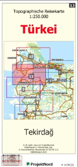 TEKIRDAĞ | carte topographique Projektnord