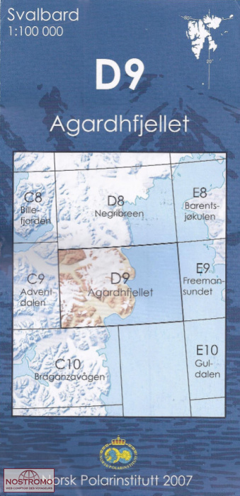 D9 AGARDHFJELLET | Norsk Polarinstitutt topographical map
