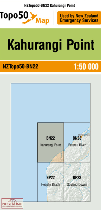 BN22 KAHURANGI POINT | carte topographique LINZ