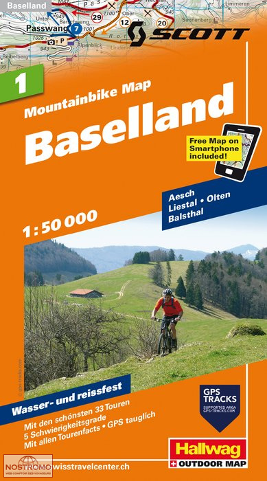 BASELLAND 1 | carte de VTT Hallwag