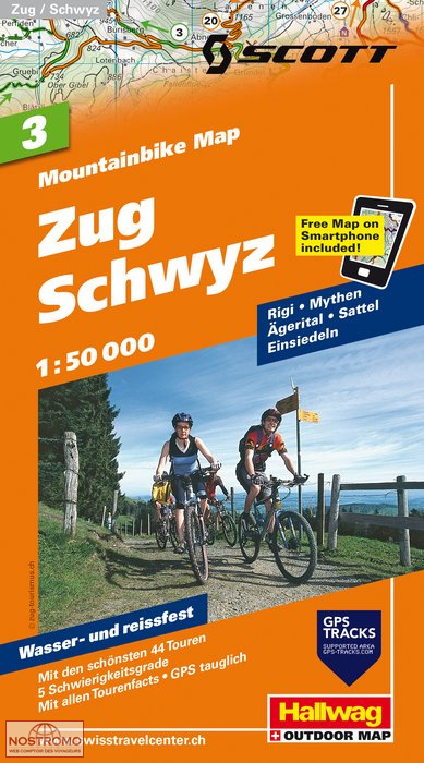 ZUG - SCHWYZ 3 | Hallwag biking map