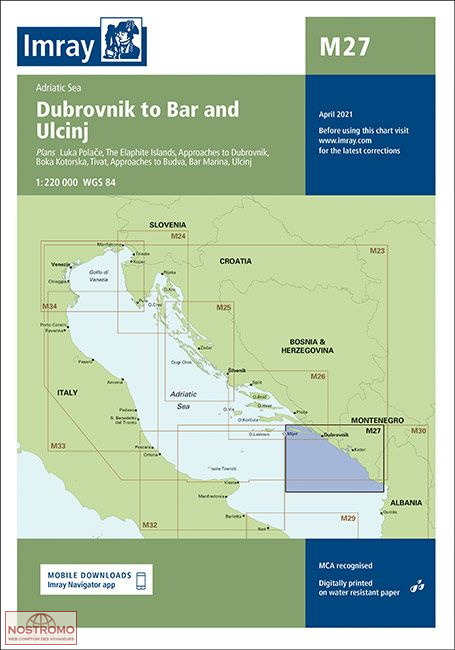 M27 DE DUBROVNIK À BAR ET ULCINJ | carte marine Imray
