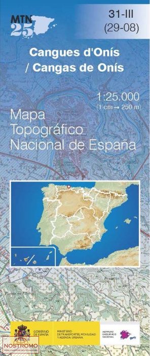 031-3 CANGUES D´ONÍS/CANGAS DE ONÍS | carte topographique CNIG