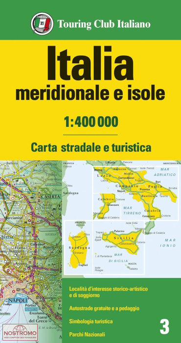 ITALIE SUD ET ÎLES | carte routière TCI