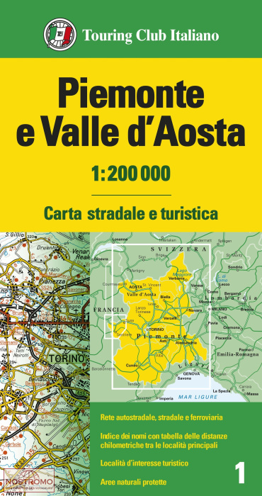 01 PIÉMONT - VAL D'AOSTE | carte routière TCI