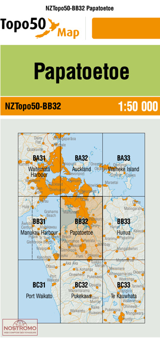 BB32 PAPATOETOE | carte topographique LINZ