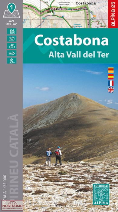47 COSTABONA - ALTA VALL DEL TER | carte de randonnée Alpina