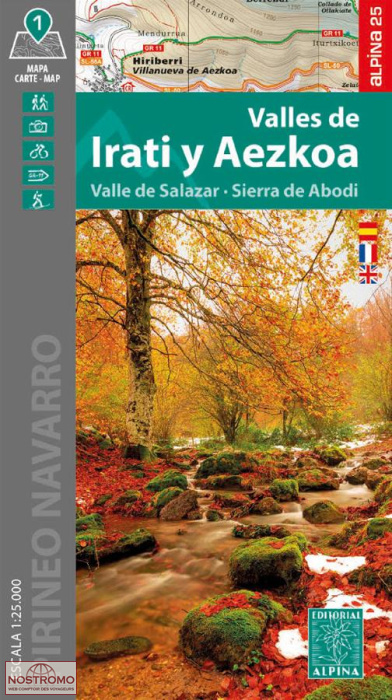 01 VALLES DE IRATI Y AEZKOA | Alpina hiking map