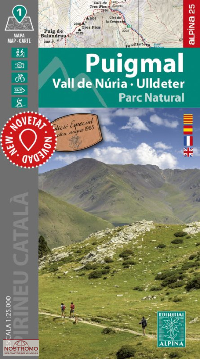 46 PUIGMAL - VALL DE NÚRIA - ULLDETER  | Alpina hiking map
