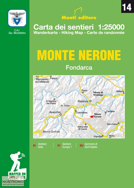 14 MONTE NERONE - FONDARCA | Monti hiking map