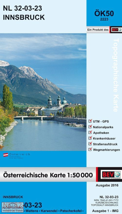 2223 INNSBRUCK | carte topographique BEV